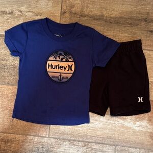 2T Hurley Navy Tee and Black Shorts Set